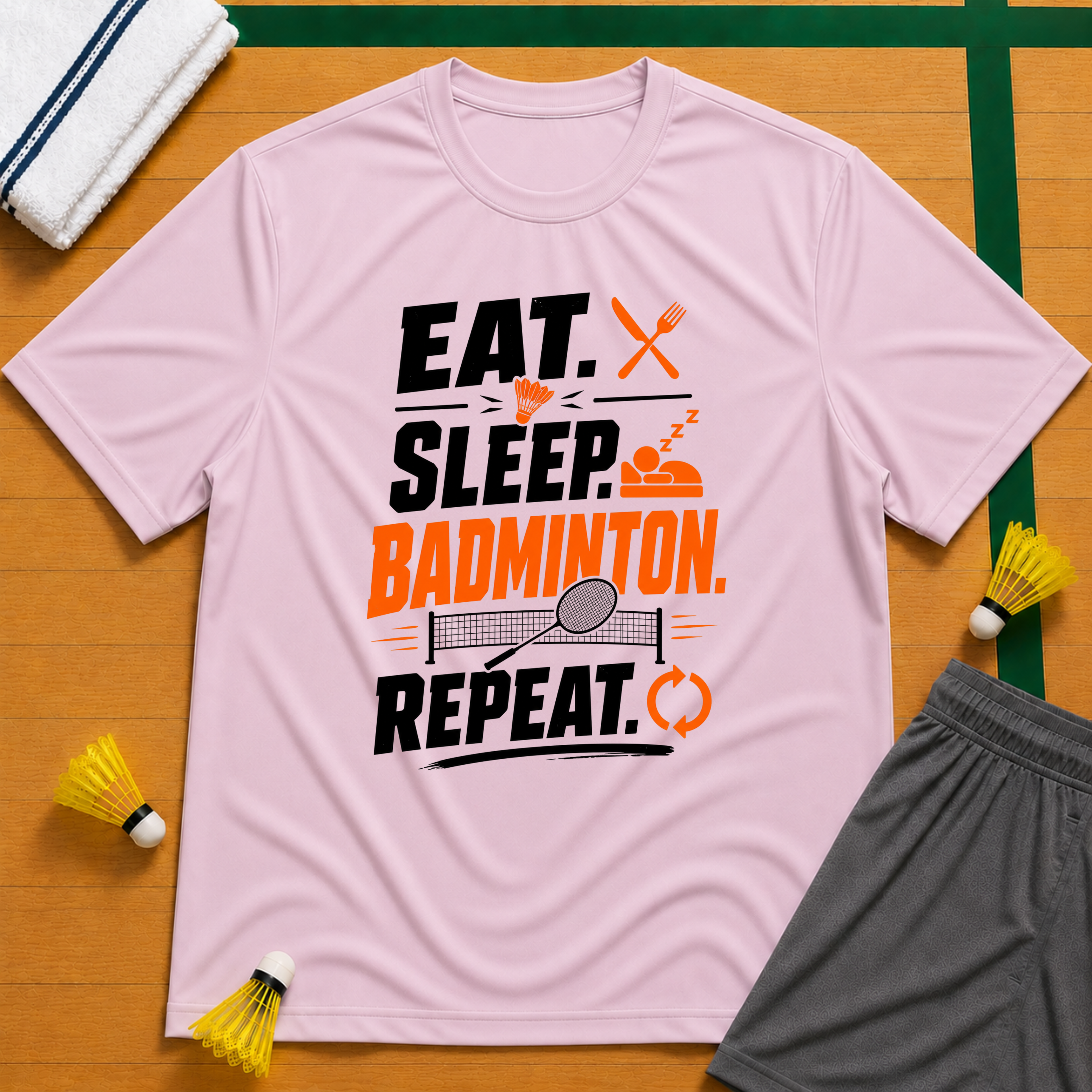 Eat-Sleep-Badminton-Repeat T-Shirt