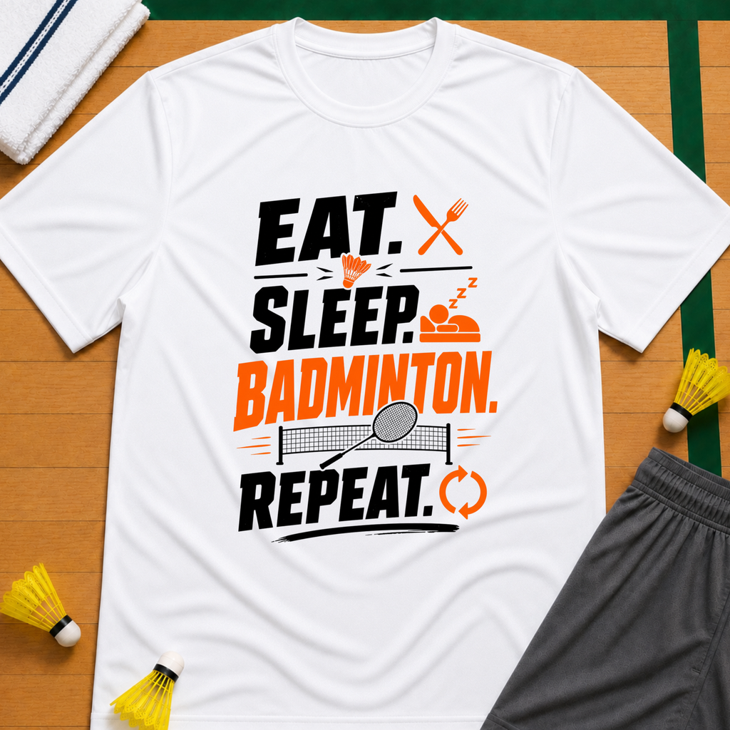 Eat-Sleep-Badminton-Repeat T-Shirt